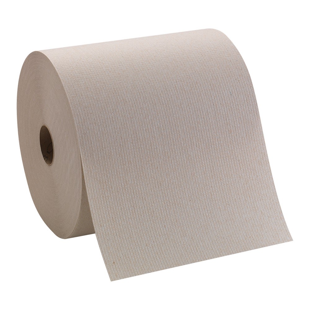 GuestSupply US | Pacific Blue Basic Hard Roll Recycled Paper Towels, Brown,  800 Feet Per Roll, image size:1000x1000
