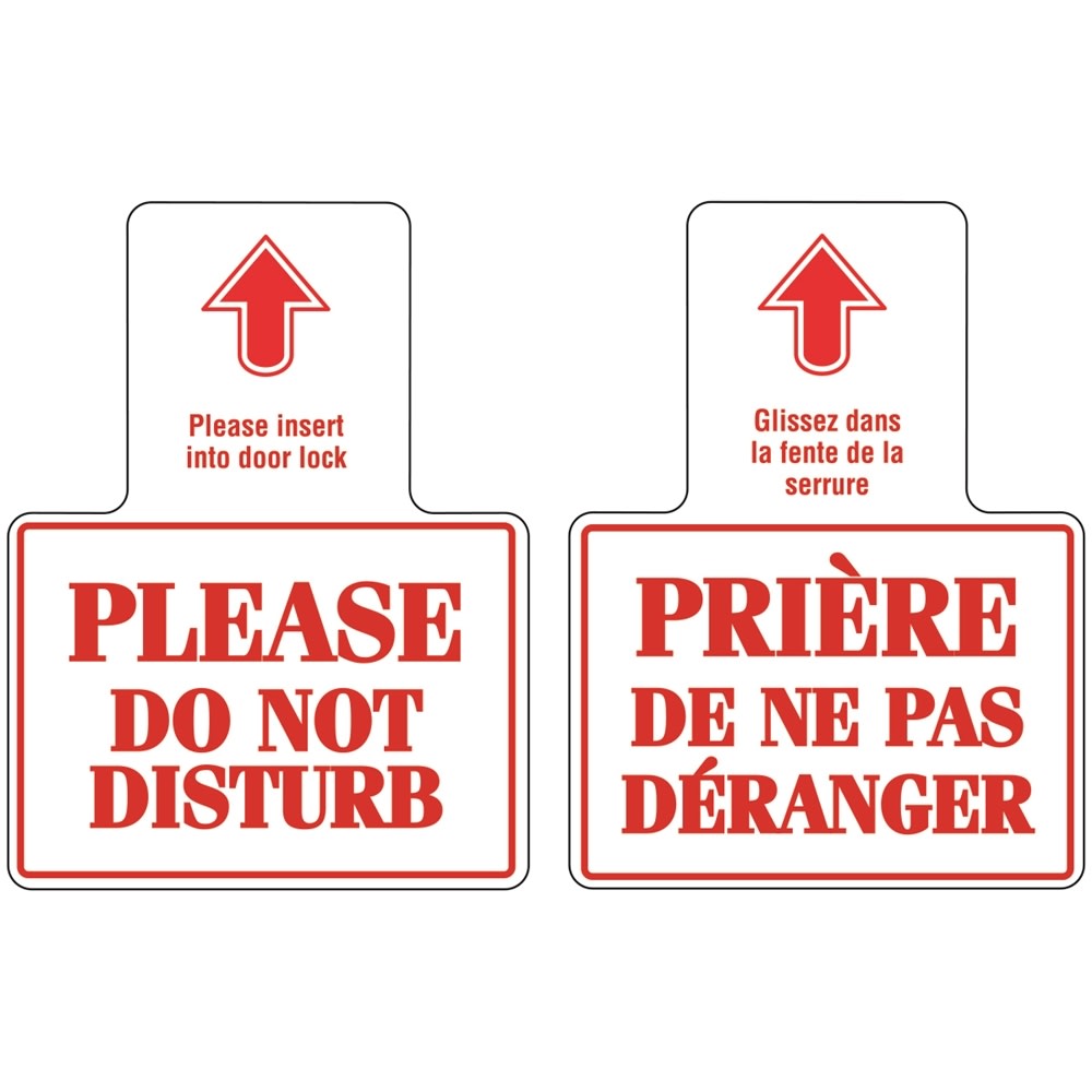 GuestSupply CA | Key Lock Do Not Disturb Front Insert Sign, Bilingual
