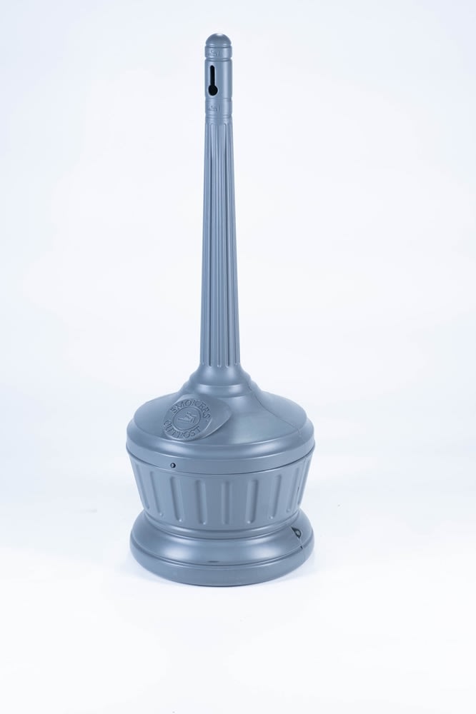 Commercial Zone Smoker's Outpost Standard Cigarette Receptacle, Gray