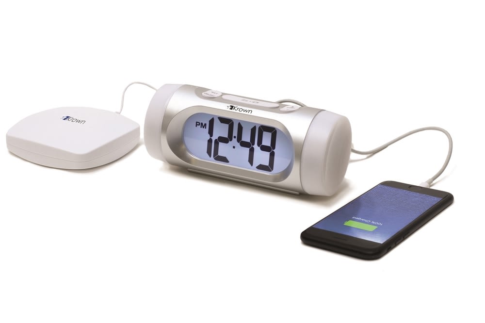 ADA Visual VibeAlert Alarm Clock with Bed Shaker, USB Charging Port