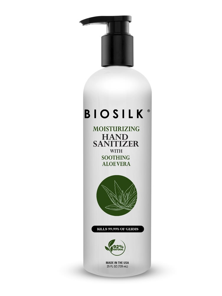 GuestSupply US | BioSilk Aloe Vera Gel Hand Sanitizer with Pump, 25oz