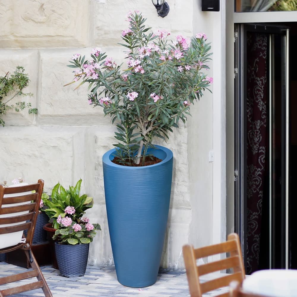 designer plant pots Tall Modern Planter Pot, Tapered Cylinder Design