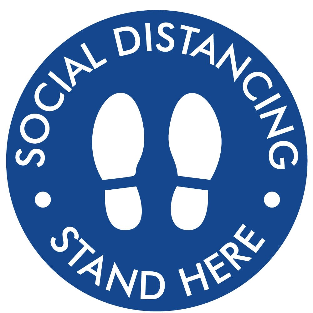 24 Stickers Sol 'distance Sociale' 20 Cm - Autocollants PVC Amovibles Pour Sols Lisses - Supermarché, Bureau, Magasin - 13