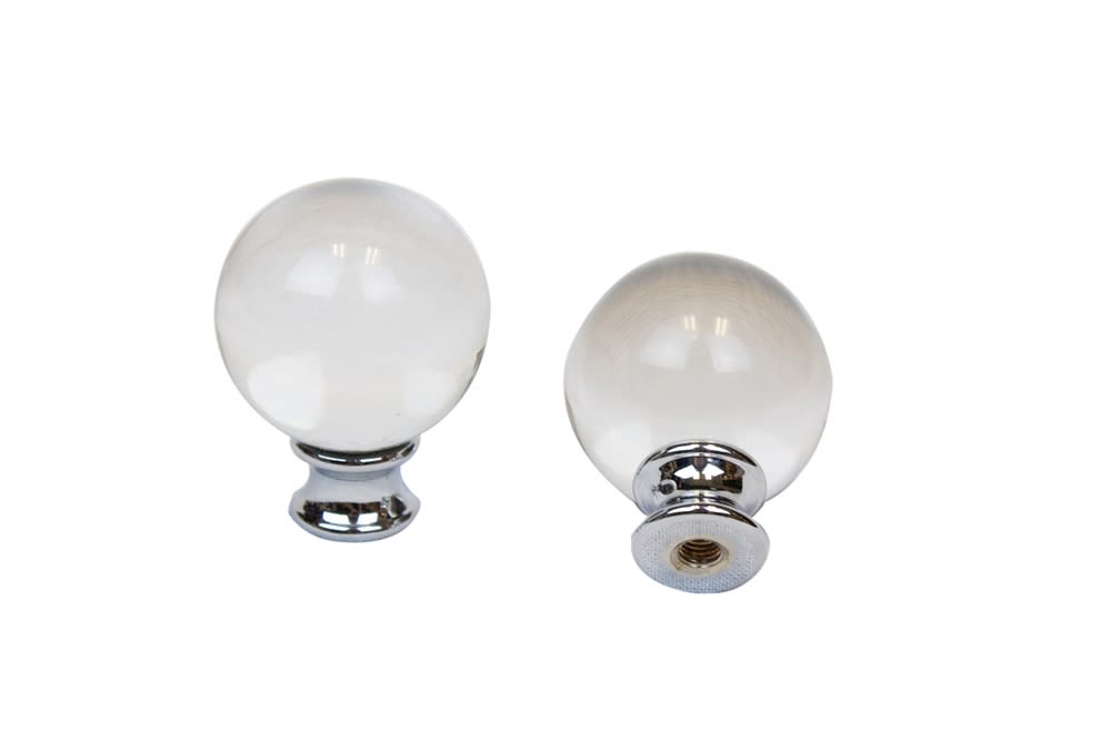 Crystal Lamp Diamond Finial Multi-Faceted Lamp Finial Cap Knob Top Finials For Lamps With Black