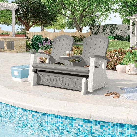 Suncast Adirondack Glider with Console
