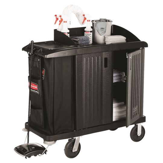 Rubbermaid Executive Janitor Cleaning Cart, Black