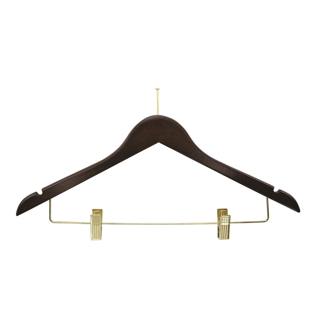 Walnut Contour Top Hanger W/ Brass Hook (19 X 1/2)