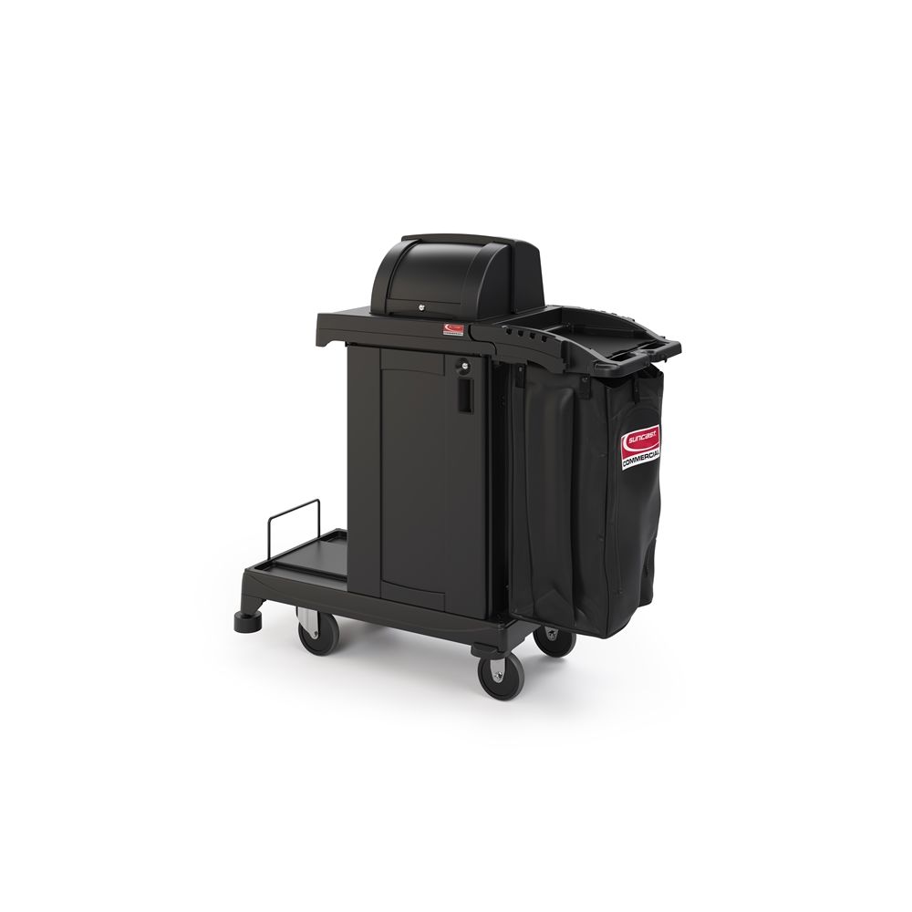 GuestSupply US  Suncast Commercial High-Security Cleaning Cart, Black