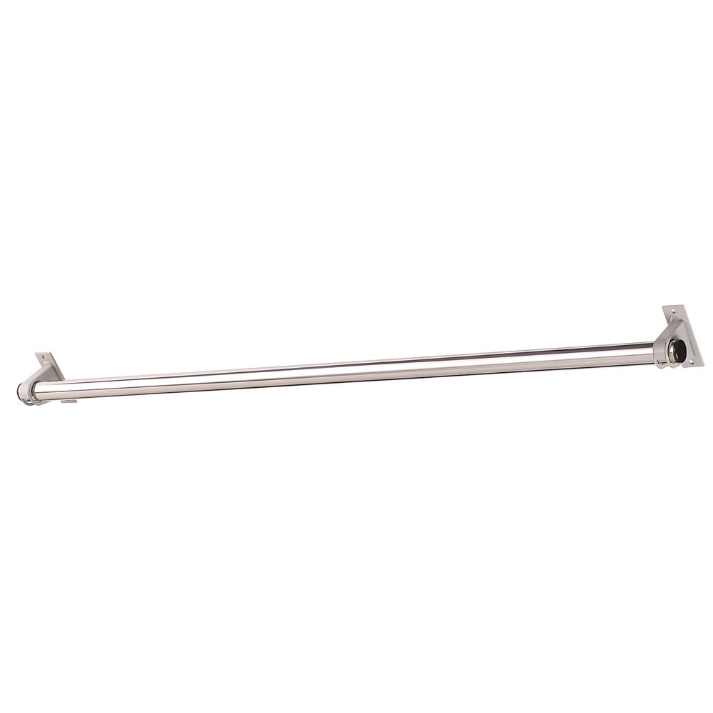 Allen Roth 60-in L X 1-in H Extendable Satin Nickel Metal Closet Rod With  Hardware In The Closet Rods Department At