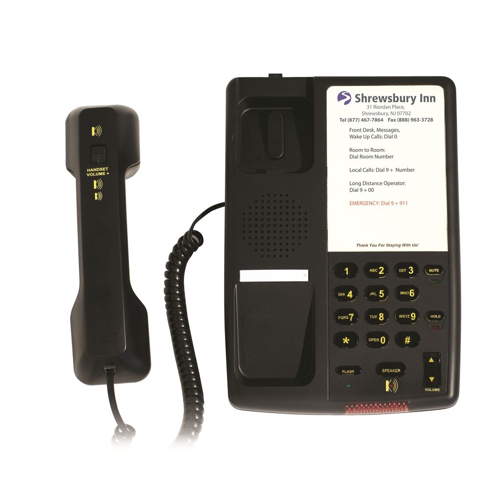 GuestSupply US | Inn-Phone® Single-Line Telephone with Speakerphone, Black
