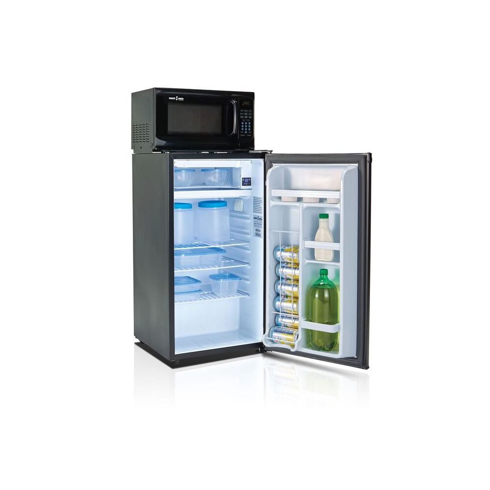 Guestsupply Us Danby One Plug Combo Refrigerator And Microwave 3 2 Cu Ft Auto Defrost 700 Watts Black