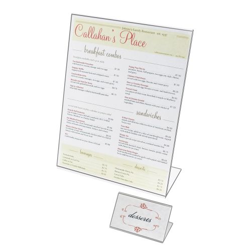 GuestSupply US | Easel Table Top Displayette, 8.5 in x 11 in, Clear