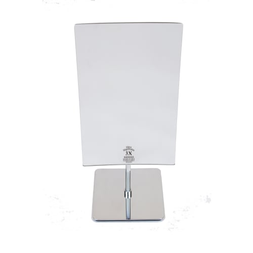 Mirror Image Minimalist Rectangular Vanity Mirror – 3X Magnification, Polished Nickel, 5x8 Inch Lens - View #11