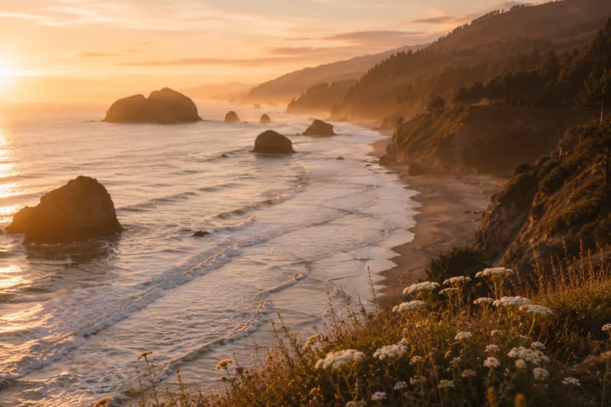 Coastline at golden hour