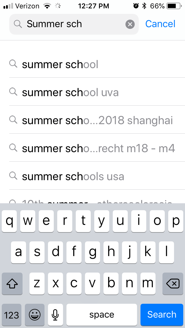 Summer School Search Results