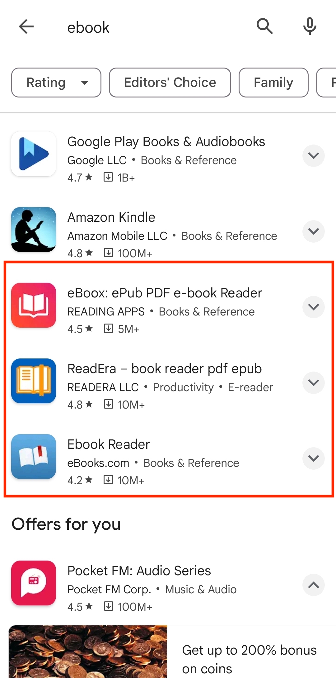 ebook search results google play