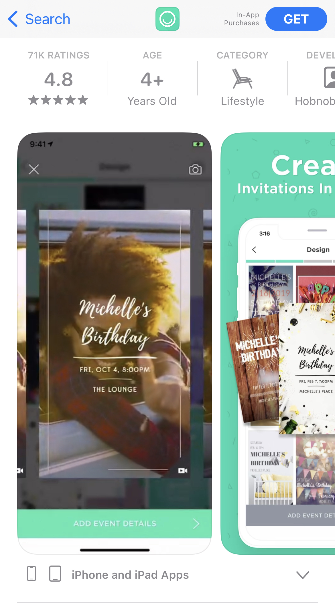 invitation maker by hobnob app store app preview screenshot