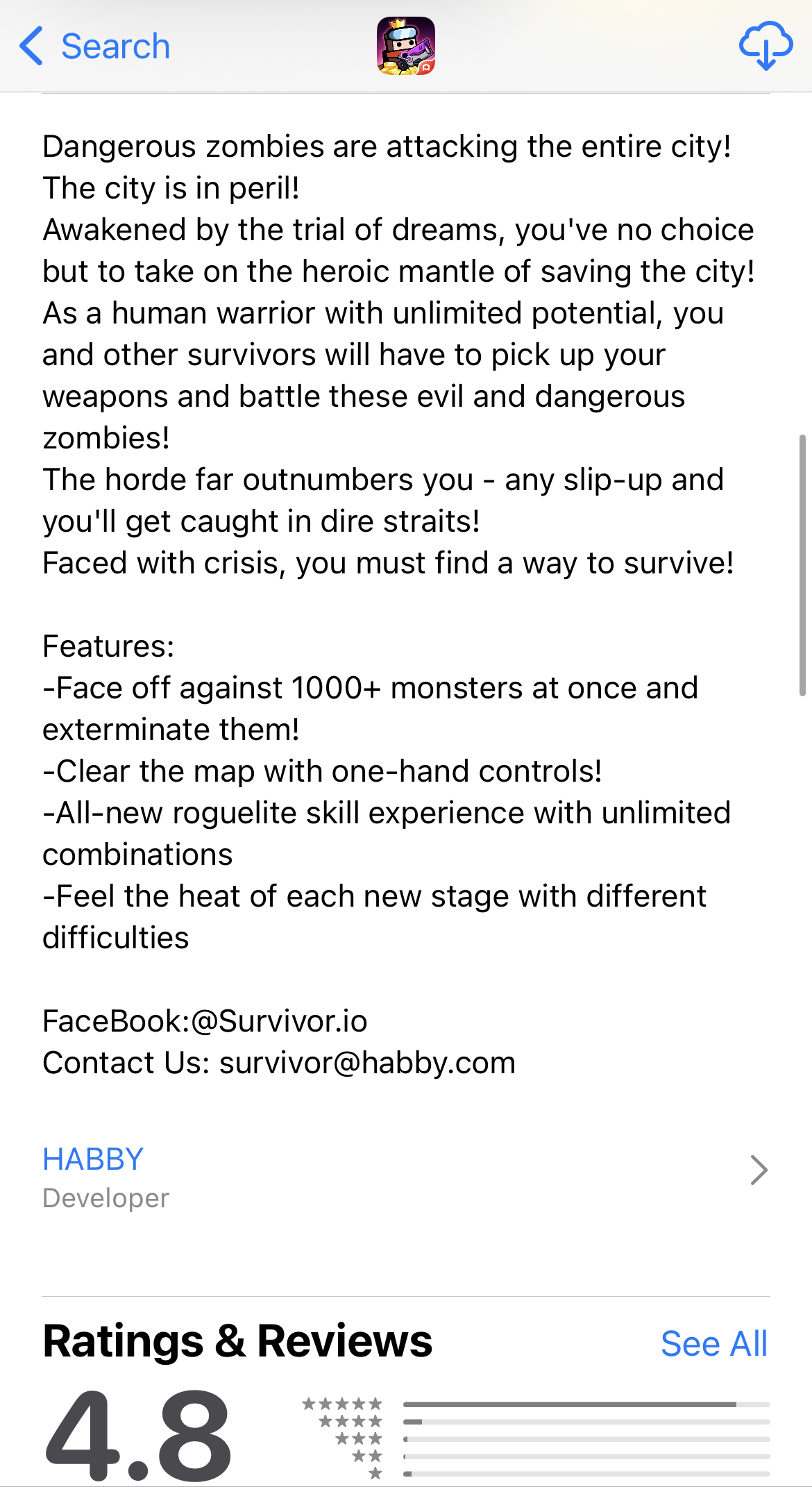 survivor.io apple app store description