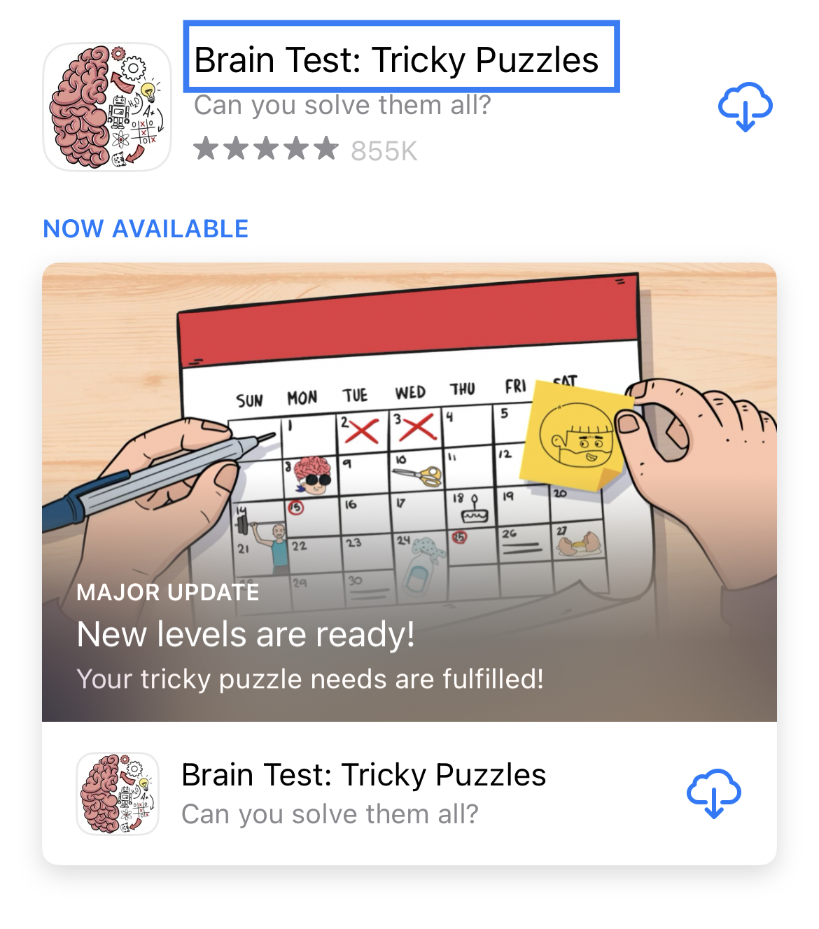 brain test: tricky puzzle apple app store listing