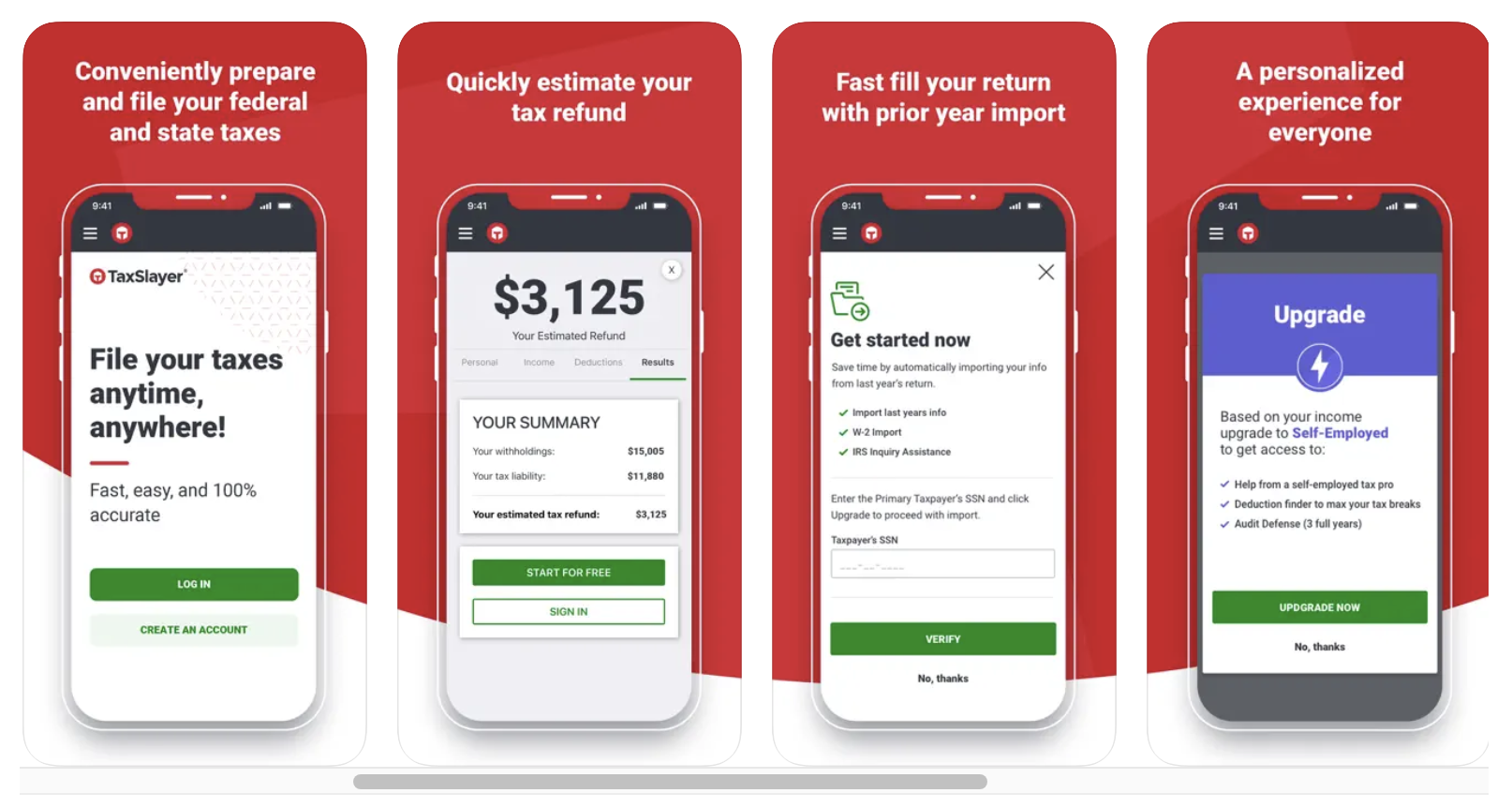 taxslayer apple app store first 4 screenshots