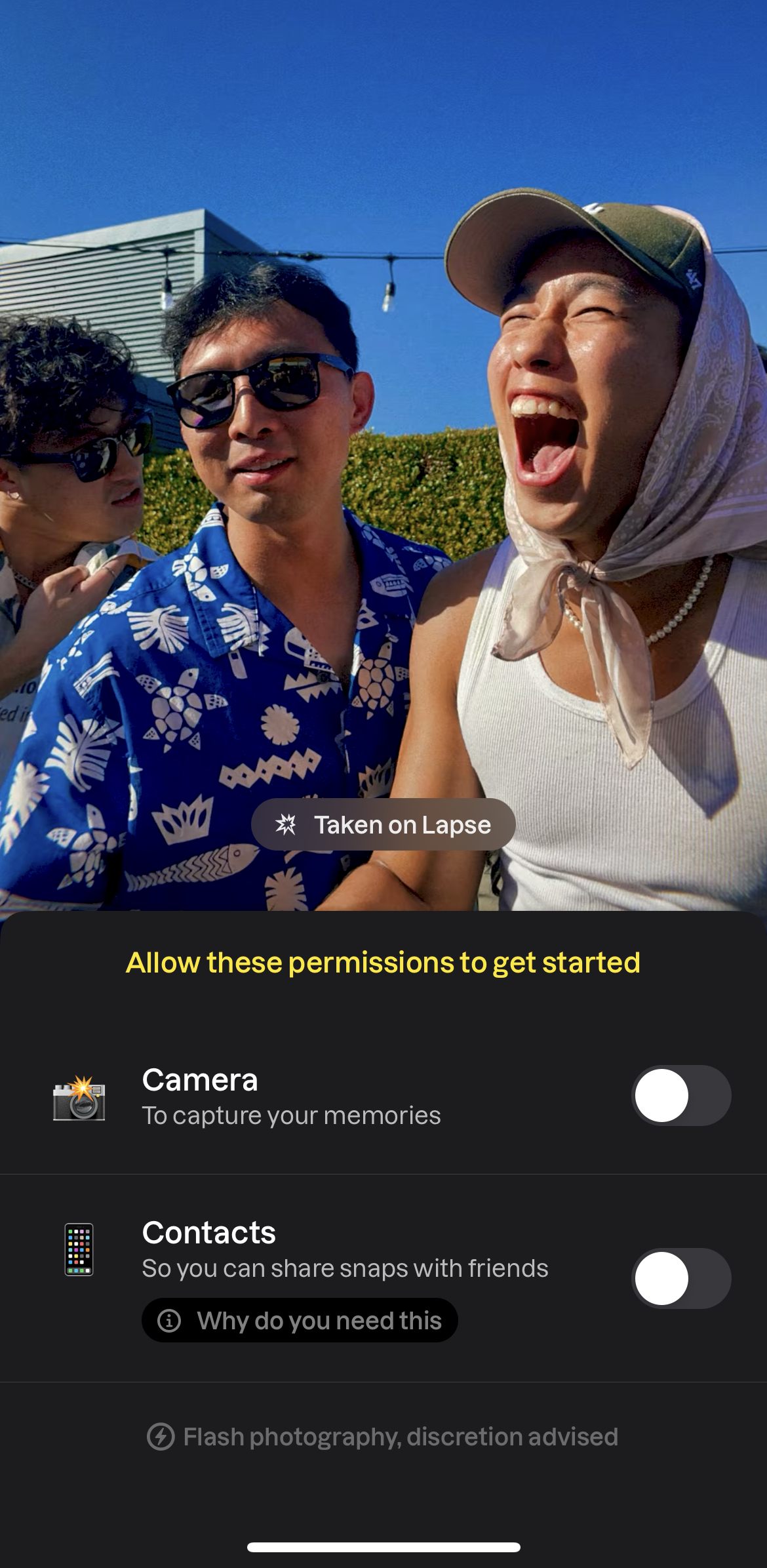 lapse photo app permissions