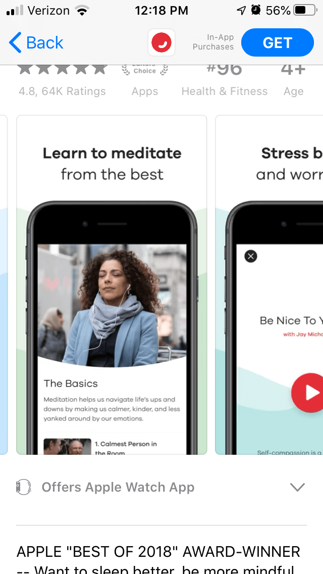 meditation app apple app store, learn to meditate