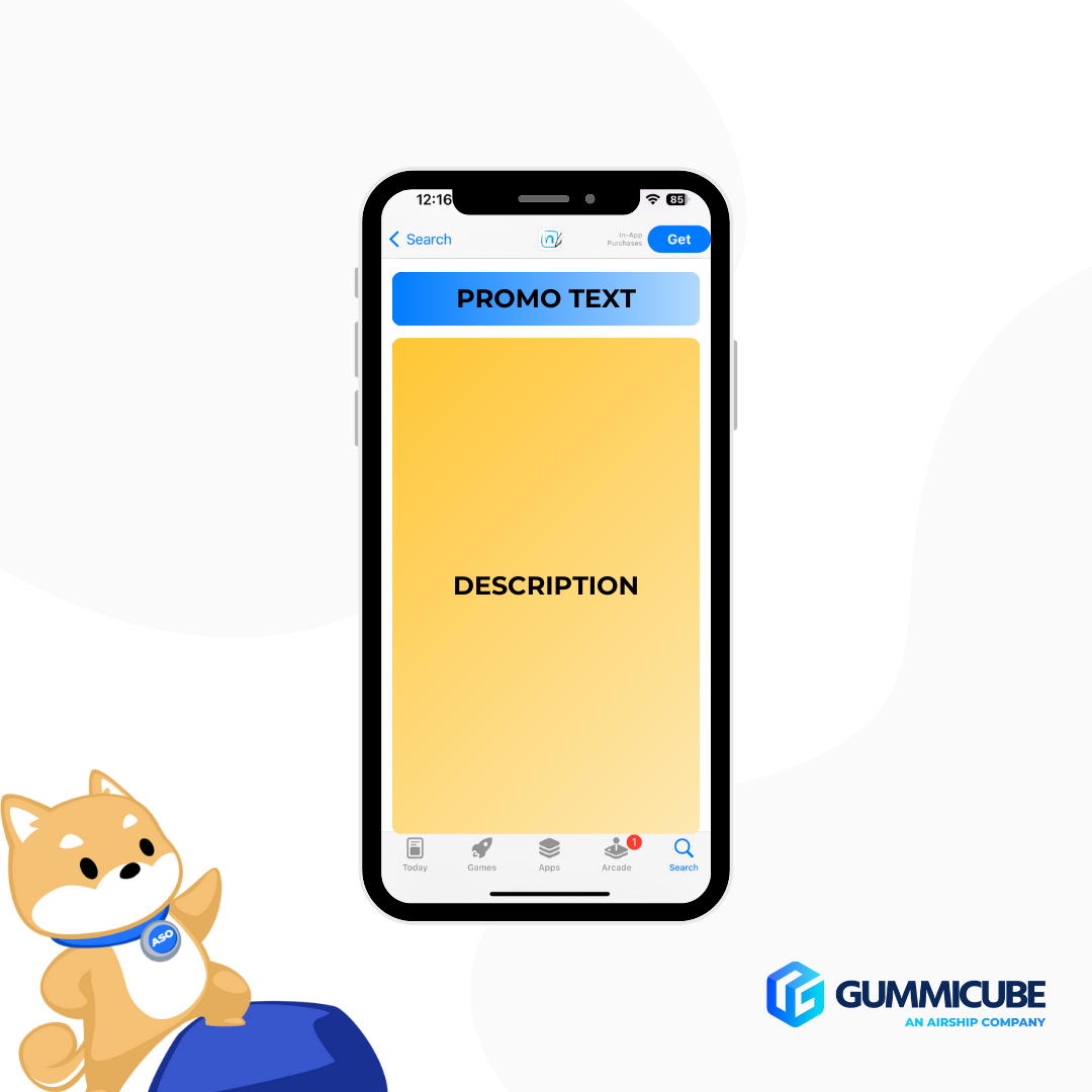 promotional text app store layout