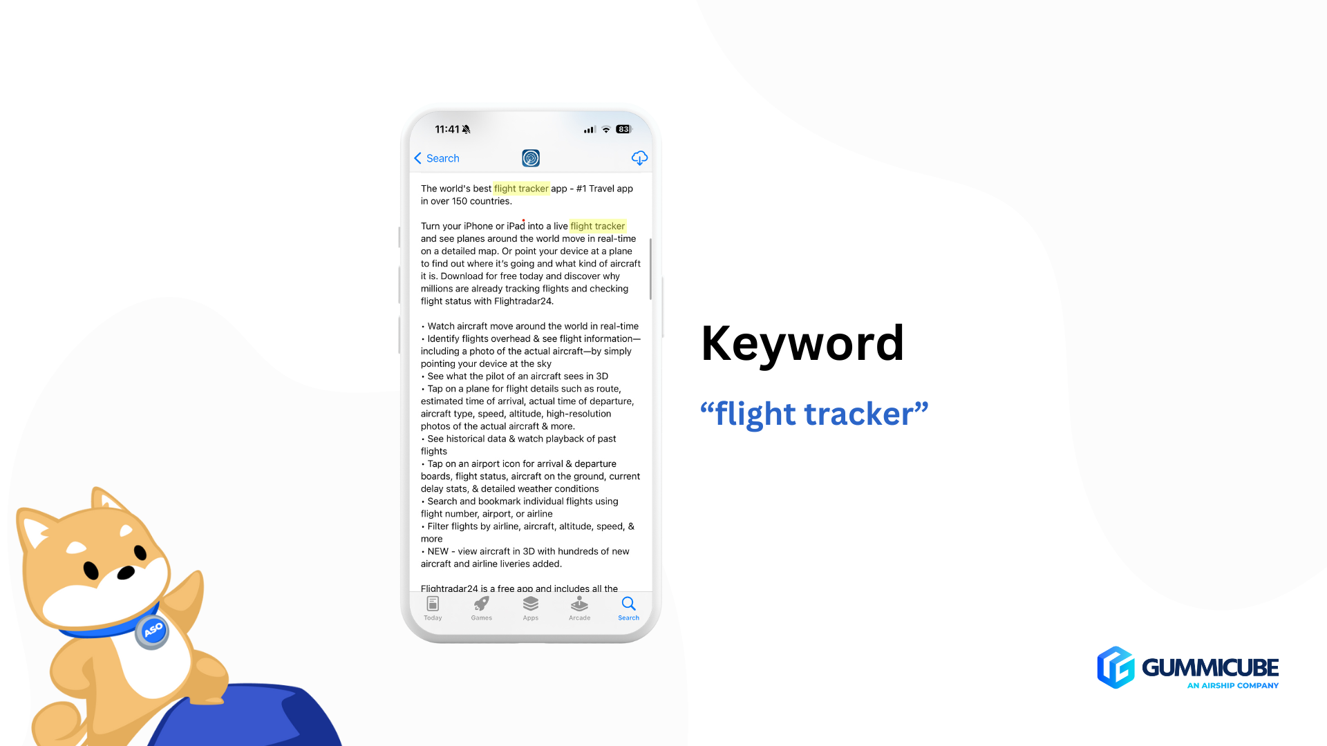 app store description keyword use