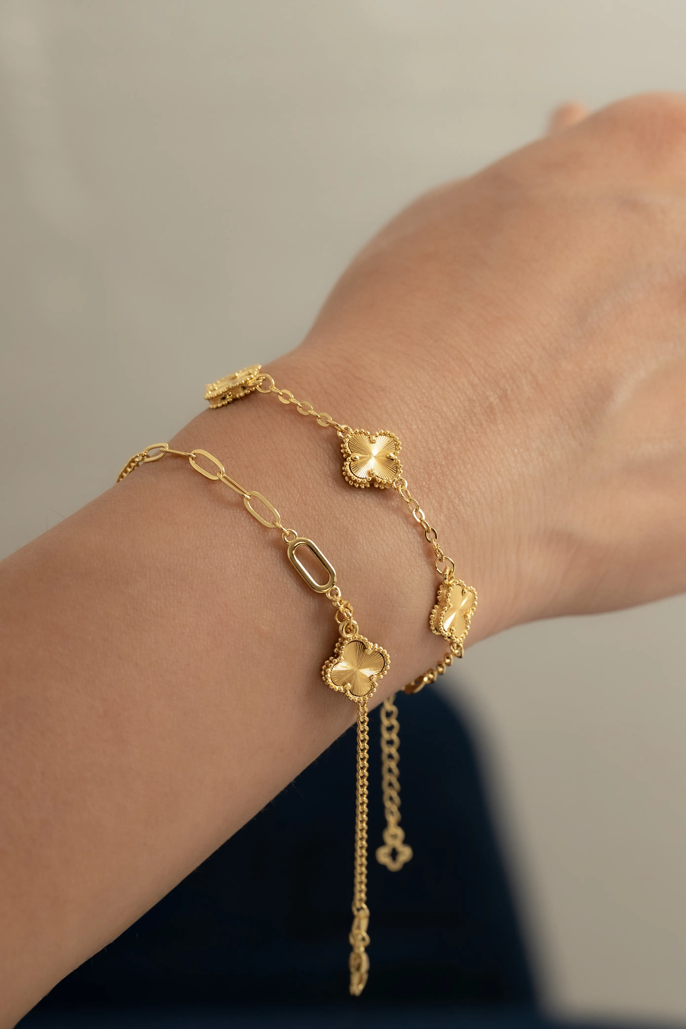 Pulsera Cubana Clover 1,1 cm 15 Cm + Ext - Vista 2