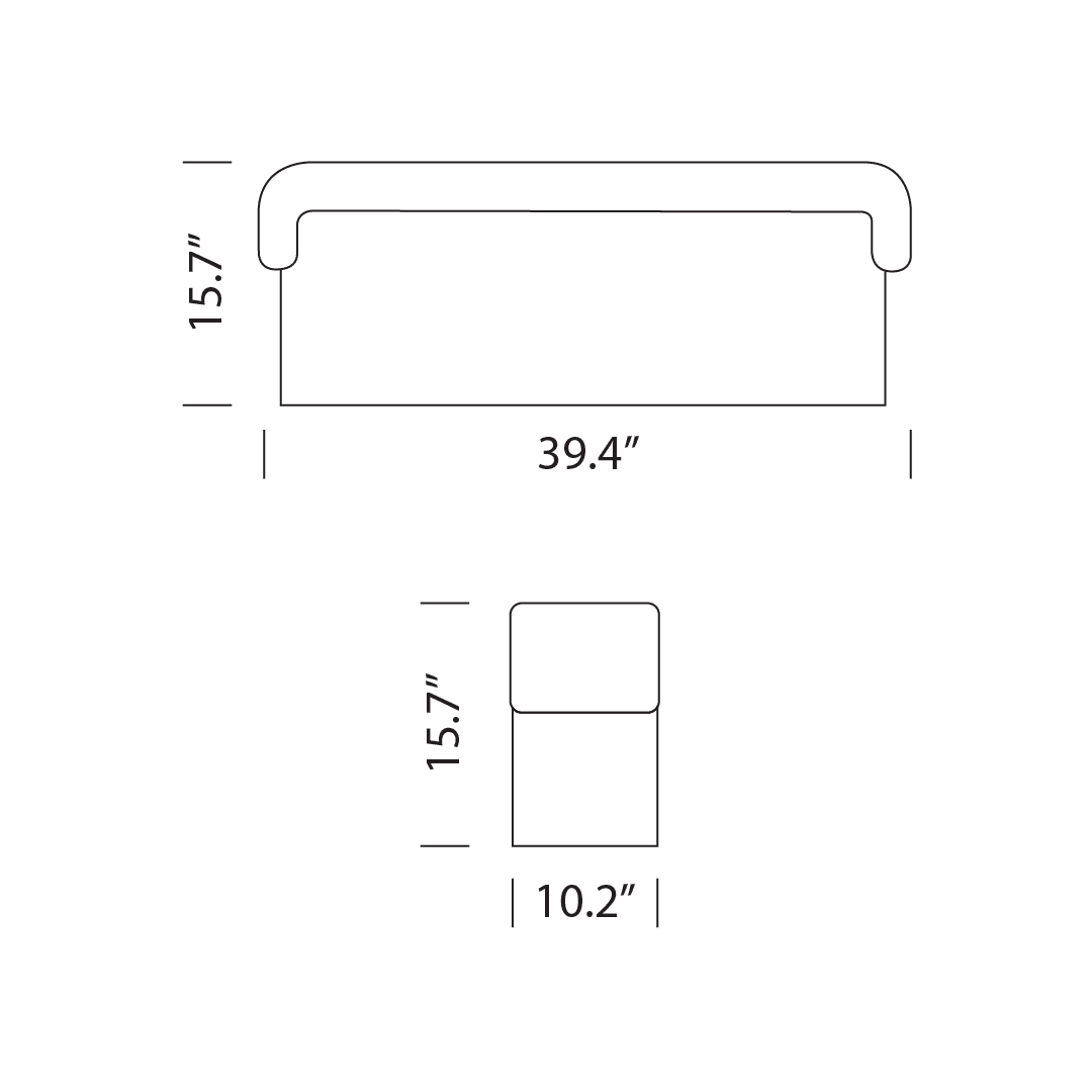 DS 600 Right End Stool Module Replica Dimensions - DS-600