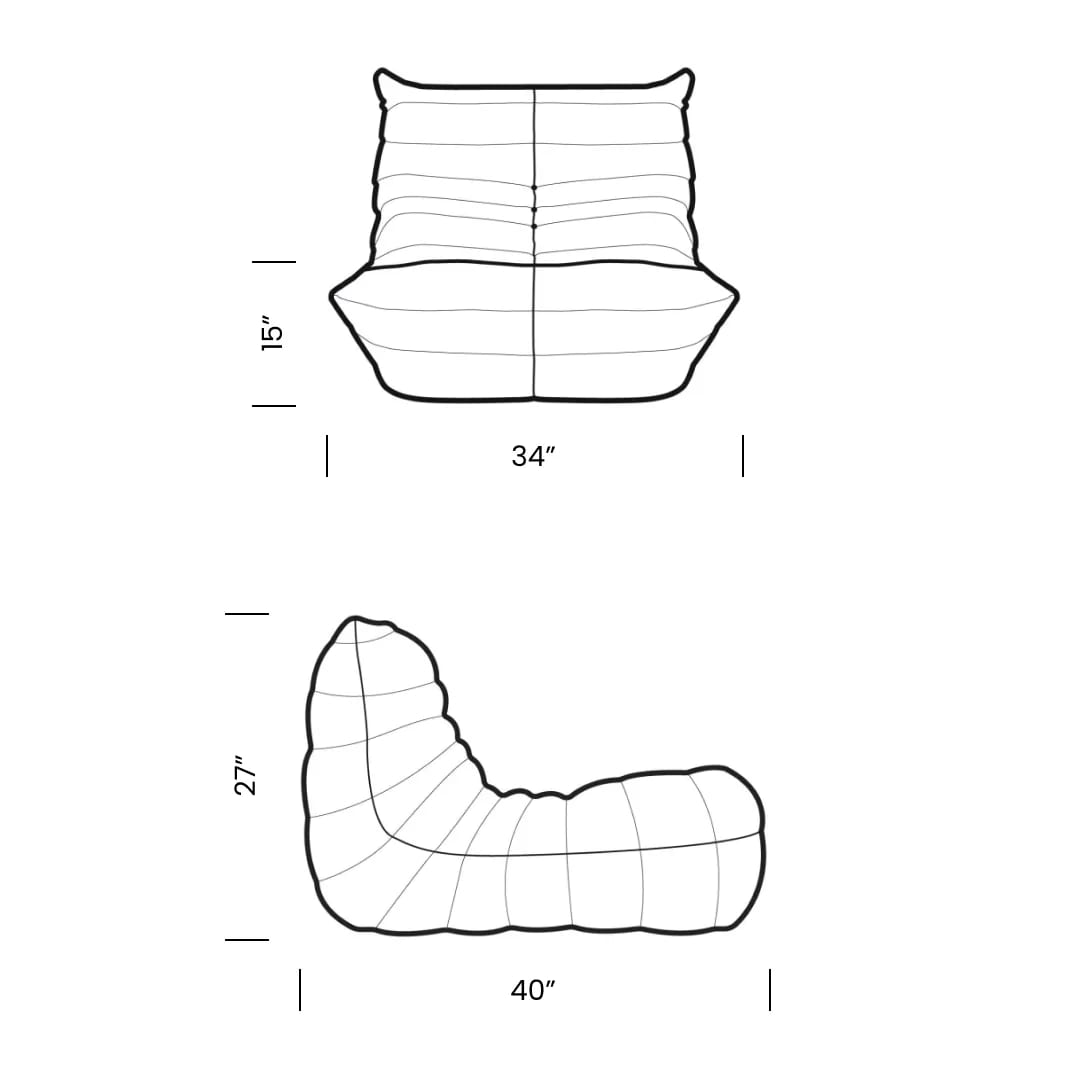 Togo Fireside Chair Mobile Dimensions - Togo