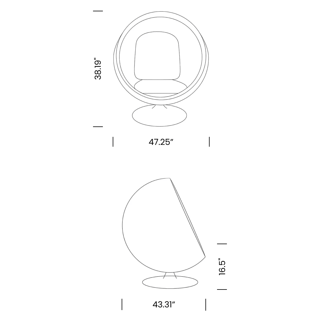 Dimensions Ball Chair Mobile - Ball Chair Replica