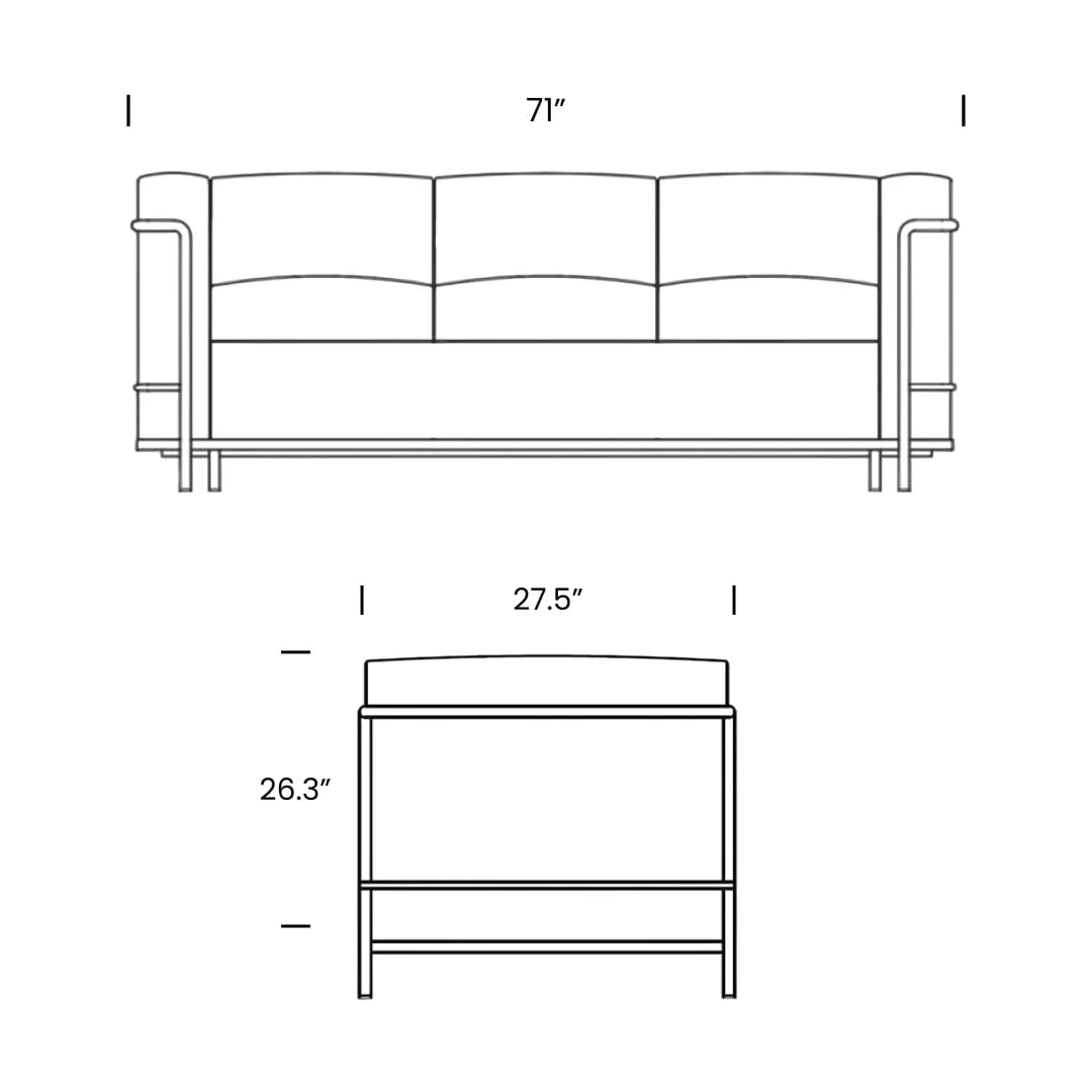 Dimensions Le Corbusier 3 Sofa Mobile