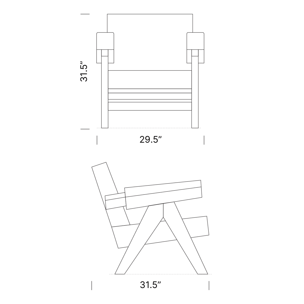 Dimensions 053 Chandigarh Armchair Mobile 1 | Sohnne® Dimensions 053 Chandigarh Armchair Mobile 1