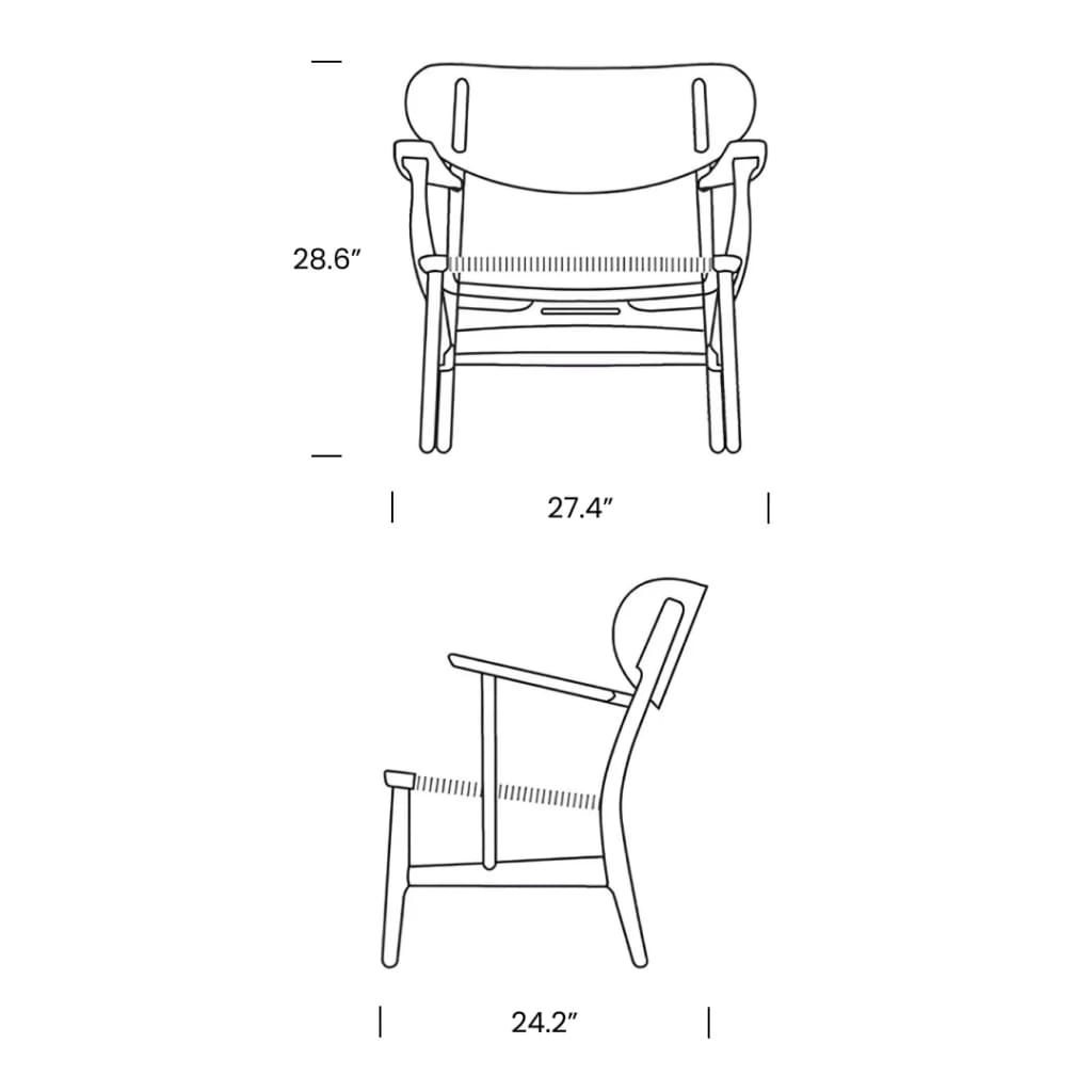 Dimensions CH22 Lounge Chair Replica_Mobile | Sohnne® Dimensions CH22 Lounge Chair Replica Mobile 1