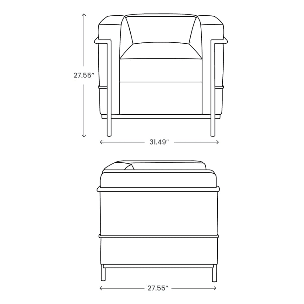 Le Corbusier 2 Replica | Sohnne® Dimensions Windsor Armchair Mobile