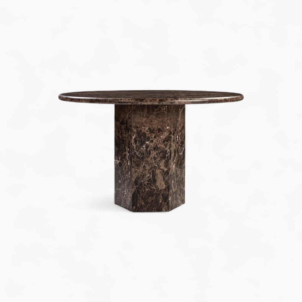 Saga Round47 Dark Emperador Marble 1 | Sohnne® Saga Round47 Dark Emperador Marble 1