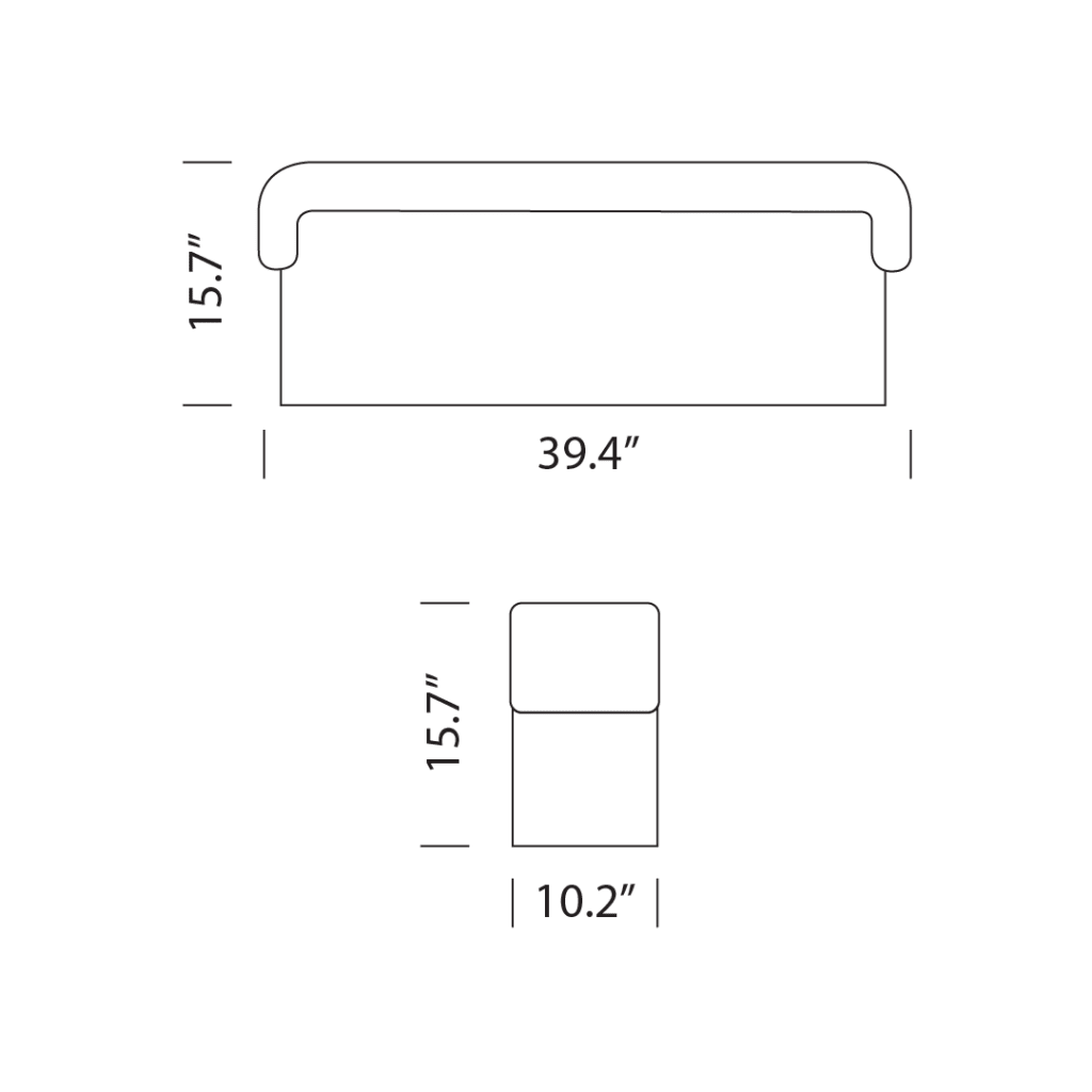 DS 600 Right End Stool Module Replica Dimensions | Sohnne® DS 600 Right End Stool Module Replica Dimensions - DS-600