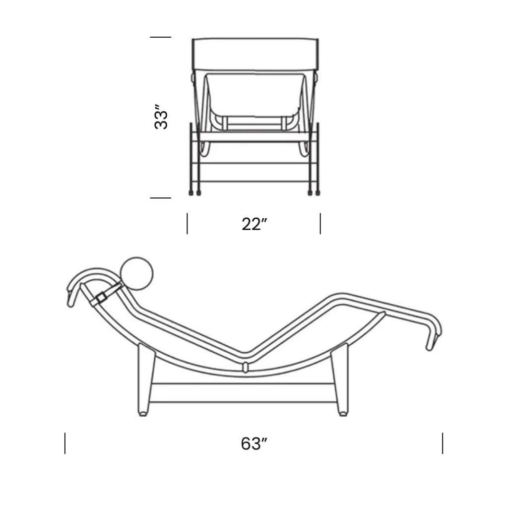 LC4 Lounge Chair Mobile Dimensions | Sohnne® LC4 Lounge Chair Mobile Dimensions - LC4 Chaise Lounge Replica