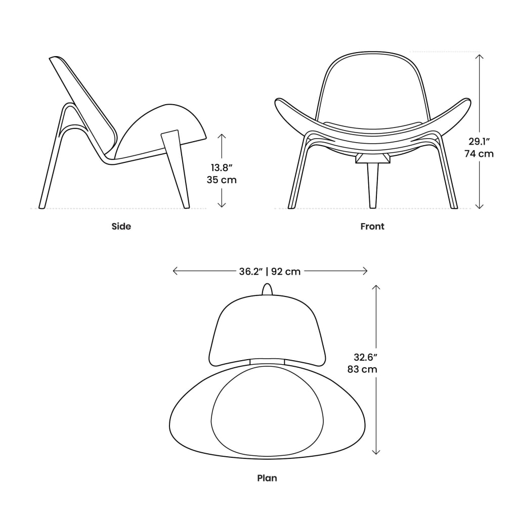 Dimensions CH07 Chair Mobile | Sohnne® Dimensions CH07 Chair Mobile - CH07 Shell Chair,  replica