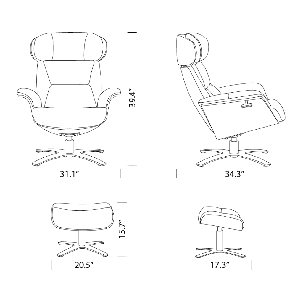 Elvin Leather Recliner and Ottoman Replica Dimensions Mobile | Sohnne® Elvin Leather Recliner and Ottoman Replica Dimensions Mobile