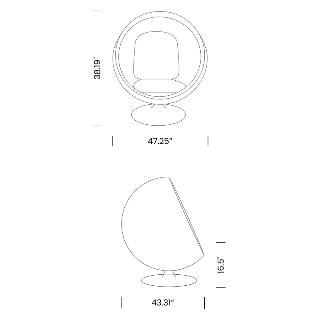 Dimensions Ball Chair_Mobile | Sohnne® Dimensions Ball Chair Mobile - Ball Chair Replica