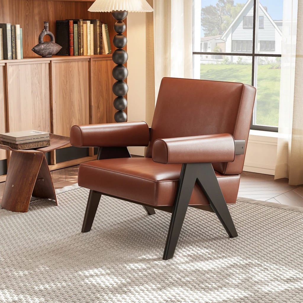 Chandigarh-Armchair_Brown-1 Chandigarh Armchair Brown 1 scaled - Scandinavian Living Room Furniture, Scandinavian