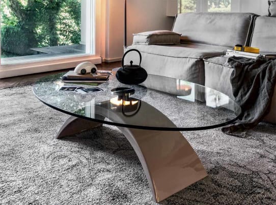 Tudor Modern coffee Table by Tonin Casa Italy oval - how to style a glass coffee table