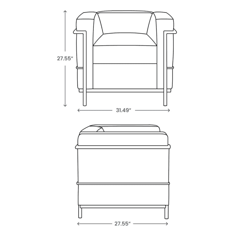 Le Corbusier 2 Replica | Sohnne® Dimensions Windsor Armchair Mobile