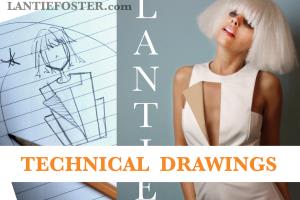 Portfolio for fashion designer/technical drawings