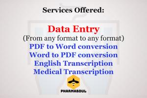 Portfolio for Data entry, PDF to Word Excel conversion