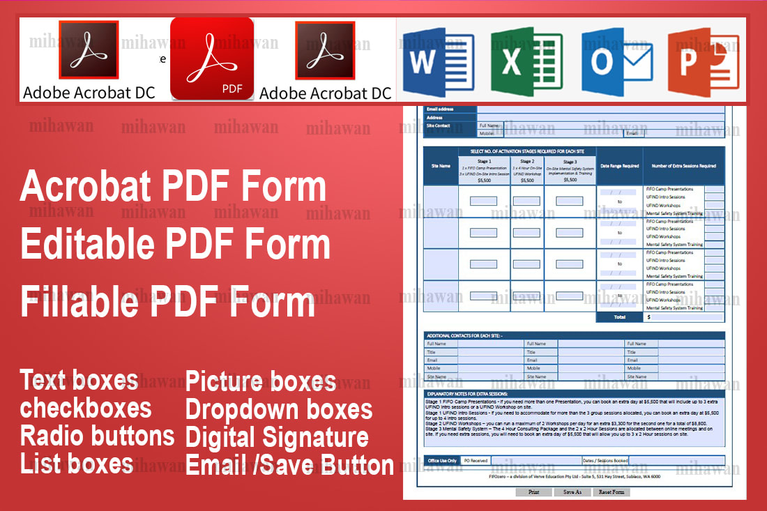 Portfolio for Formatting Fillable Forms PDF Editing