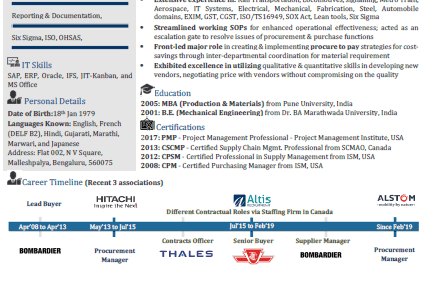 Portfolio for Procurement, Sourcing, Supply Chain