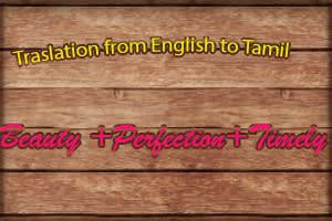 Portfolio for English to Tamil Translation